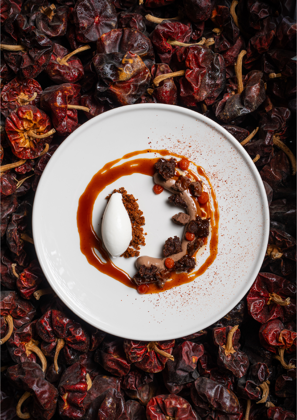 Chocolate, ñoras y dulce de pimiento rojo