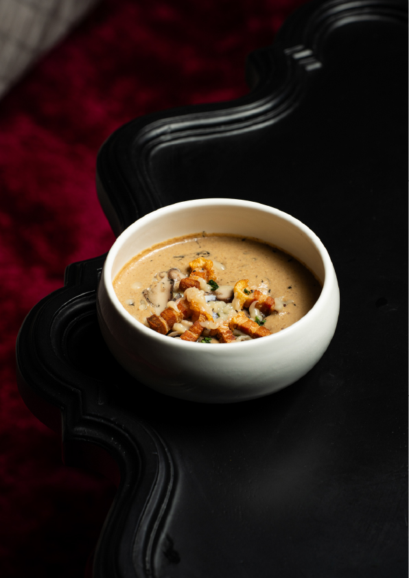 Huevo a 65º con crema de boletus